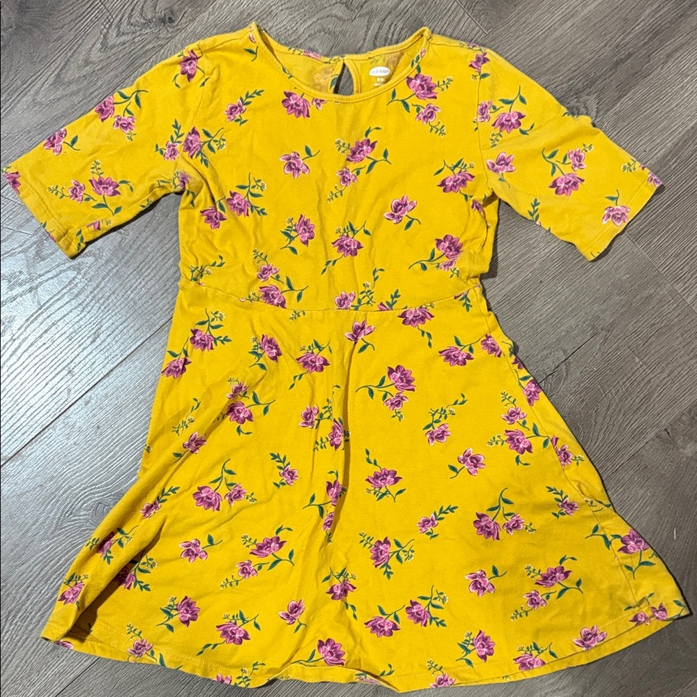 Old Navy Yellow Floral Kids Dress